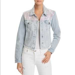 Sunset & Spring Mermaid Denim Sequin Jacket